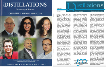 Covers of the 2012 and 1993 Distillations magazine