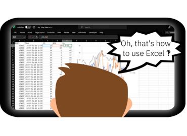 Cartoon photo: Someone looking at an Excel graph on the computer. The speech bubble says &amp;quot;Oh that&amp;#039;s how you use Excel&amp;quot;