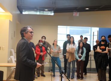 Photo of the Department of Chemistry’s Chair, Rob Batey, at the Annual Award Ceremony.